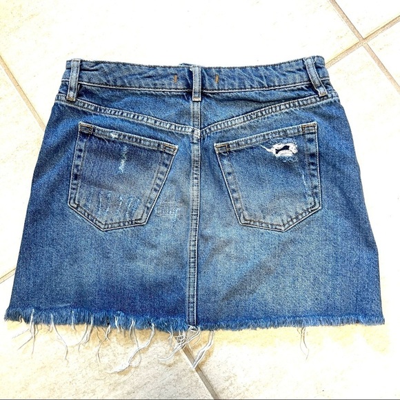 We The Free Blue Distressed Mini Skirt - Picture 4 of 8